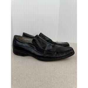 Men’s Steve Madden Black Leather Loafer Dress Shoes‎ Size 10.5 M Slip On
